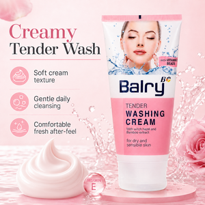 Balry Tender Yıkama Kremi 150ml Sabun Bazlı Yüz Temizleme Kremi, Kuru ve Hassas Ciltler için Cadı Fındığı ve Bambu Özü ile - Product Image 1