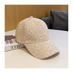 Pink Lace Baseball Cap With Rhinestones For Women Sun Protection Breathable Spring Summer Fashion Hat - Product Image 3