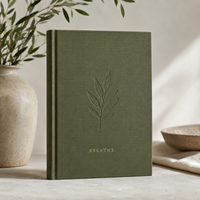 Journal guidé personnalisé LABON avec couverture en lin, journal de pleine conscience, exercices de respiration, papeterie pour la santé mentale, carnet de bien-être