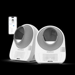 Bac à litière automatique intelligent et écologique pour chat, avec brosse, capacité de 65 L, surveillance de la santé, application, compatible avec plusieurs chats - Product Image 2