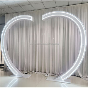FURUN <b>Wedding</b> White LED Archway Large 3D Iron Eco-Friendly Durable 9-10ft Height 6ft Wide Backdrop Stand Venue Factory Direct - Product Image 6