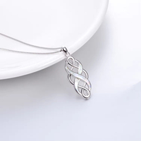 Bijoux en argent sterling de conception simple 925 collier pendentif noeud celtique opale de haute qualité pour les femmes