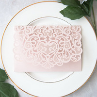 Dernier design, pochette d'invitation de mariage en or rose, découpée au laser, faite à la main, amour, carte de fête d'anniversaire de luxe