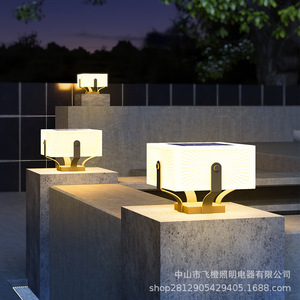 Lámpara Solar de Poste para Exteriores, Impermeable, LED, para Jardín, Villa, Puerta, Valla, Columna - Product Image 1