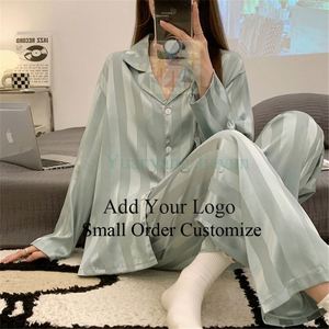 Conjunto de Pijama de Dos Piezas con Estampado de Dibujos Animados, <span class=keywords><strong>Ropa</strong></span> de Dormir de Algodón Paopao para Otoño, <span class=keywords><strong>Ropa</strong></span> de Casa de Moda Coreana, Pantalones y Top para Mujer - Product Image 4