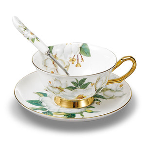Brief Bone <strong>China</strong> <strong>Cup</strong> Saucer Set Afternoon Tea Coffee <strong>Cup</strong> With Spoon - Product Image 1