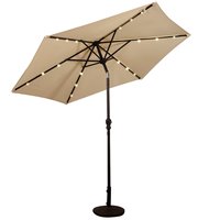 Parasol électrique automatique d'extérieur, imperméable, avec protection UV, éclairage LED solaire, pour plage, jardin, piscine