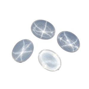 Bán buôn Trắng Sapphire tổng hợp Corundum Sao Sapphire đá hình bầu dục Cabochon phẳng trở lại đá quý Sao Sapphire - Product Image 2