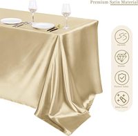 Couverture de Table en Satin Superposition Rectangle Décoration en Tissu Lisse en Soie Brillante pour Nappe de Mariage