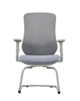 Chaise de bureau ergonomique moderne et confortable à base fixe, avec support lombaire en tissu et hauteur réglable