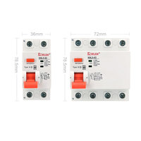KORLEN Disyuntor de Corriente Residual del Sistema Solar RCCB 4P 40A B Tipo 100mA 2/4P
