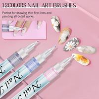 Ensemble de stylos de nail art en plastique, non double face, non effaçables, à base d'eau, séchage rapide, marqueurs de couleur haut de gamme, pour l'exportation