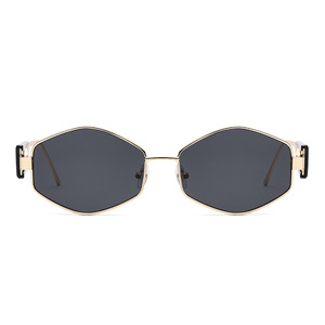 New Metal Light Weight UV400 <b>Square</b> Full Rim Fashion Personalized Diamond Gold Colored Outdoor Beach <b>Sunglasses</b> - Product Image 5