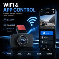 Caméra de tableau de bord de voiture, enregistreur vidéo, objectif unique, 1080P, vision nocturne, DVR, contrôle par application WiFi, écran IPS 3 pouces, batterie 200 mAh, USB Mini, 1 an