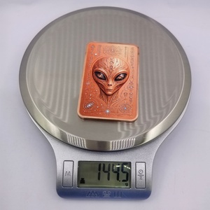 Batangan Tembaga 5oz Grosir 999 Alien UFO Sci-Fi Ingot Cetak Warna UV Suvenir Hadiah Tembaga Padat - Product Image 5