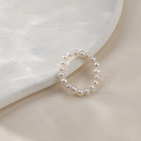 Nagosa Original Design klassische weiße Süßwasser perle Elastizität verstellbaren benutzer definierten Ring für Frauen