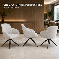 Fauteuil pivotant de luxe en tissu, siège baquet rembourré, chaise de salle à manger avec base pivotante en métal, pour restaurant, hôtel, salle de banquet