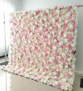 벽 백 드롭 롤 업 실크 3D 5D 꽃 벽 꽃 배경