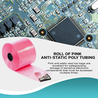 Tube en polyéthylène antistatique rose en gros - Rouleau - Idéal pour les applications industrielles, le stockage et les produits électroniques sensibles