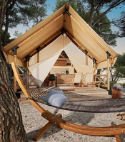 2024 Nouveau Design Triangle Extérieur Safari Tente Toile Glamping Hotel Resort Tente