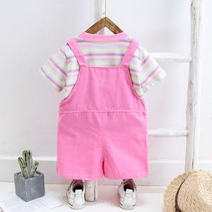 Venta al por Mayor de Conjuntos de Ropa para Niños, Estilo Nuevo, Camiseta a Rayas y Pantalones Cargo - Product Image 2