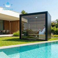 Sauna extérieur pour jardin en cèdre rouge canadien avec tuiles noires imperméables et accessoires en bois classiques