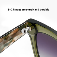 Lunettes de soleil carrées en acétate à monture épaisse robuste pour femmes Design papillon simplifié avec verres TAC polarisés