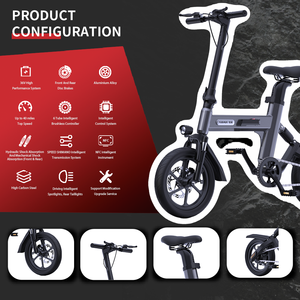 แผ่นดิสก์มอเตอร์แบตเตอรี่ลิเธียมด้านหลัง36V/48V โครงเหล็กคาร์บอนจักรยานในเมืองอัจฉริยะน้ำหนักเบา - Product Image 2