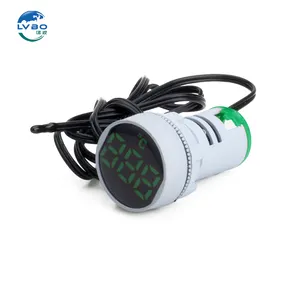 LVBO直販MINIデジタル電子温度計AC温度計インジケーターライトLED温度計22MM