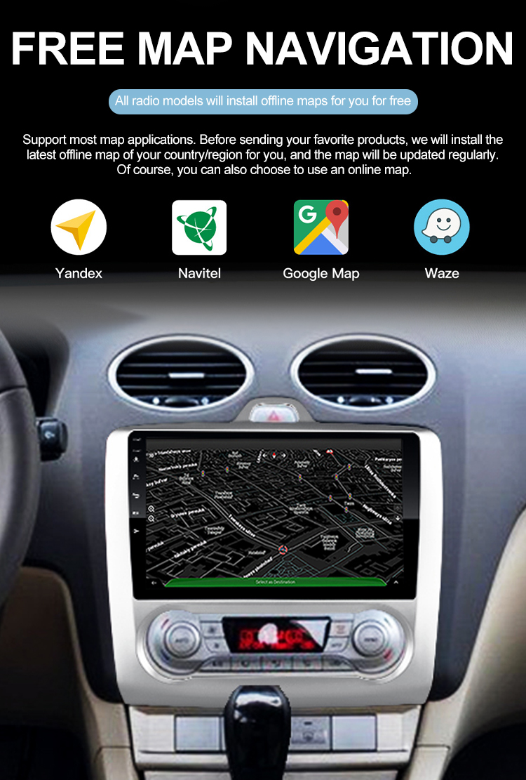 Car Multimedia GPS Radio Android 9 inch for 2004-2011 Ford Focus 2 Mk2 GPS Navigation car Radio player
