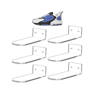 צף נעל מציג מדפים לקיר הר ברור אקריליק צף מדפים עבור Showcase מרחף נעל Rack תצוגה