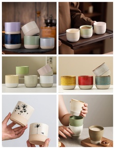Creative Customized Logo Beige Tea <strong>Cup</strong> 100ml 180ml 230ml Ceramic Coffee <strong>Cup</strong> Matte Pottery Drinkware No Handle Clay <strong>Cup</strong> for Gift - Product Image 4