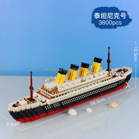 2796 pièces, blocs micro-bricks Titanic de 58 cm (USA), conception complexe, grand modèle de bateau Titanic en briques, jouets à assembler, décoration de la maison