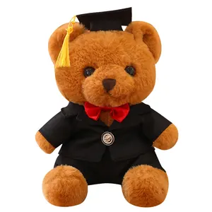 Tragen Sie eine Junggesellinnenschürze Doktor bär plüsch-Spielzeug Teddybär Graduierung Bärpuppe Graduierung Saison Geschenk Großhandel