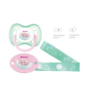 Sucette pour bébé sans BPA avec attache de sécurité et boîte de rangement hygiénique en PP, sucette en silicone anti-chute