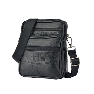 Marrant Sac à bandoulière en cuir véritable à la mode pour hommes avec ceinture et pochette pour téléphone portable Petit sac à bandoulière - Product Image 1