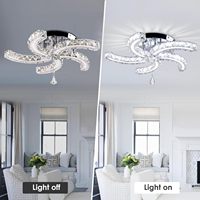 Lustre moderne en acier inoxydable et cristal, avec bras LED en acrylique, pour salle à manger et chambre, éclairage de plafond, intensité réglable, décoration intérieure transfrontalière