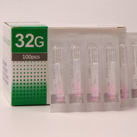 100 aiguilles ultra-fines indolores 34G 32G 18G 25G 27G 30G de 4 mm à 13 mm pour outils d'opération des paupières