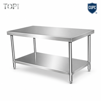 GAOYA Vente Directe Usine Table de Préparation Commerciale en Acier Inoxydable 201/304 pour Cuisine et Hôtel, Finition Polie, Réglable