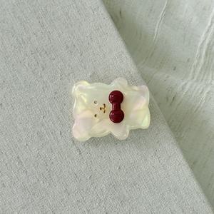 مشابك شعر جديدة من YJL على شكل دب مع فيونكة، مشابك أسيتات لطيفة وحلوة، مشابك شعر صغيرة للفتيات بتصميم حيوانات مزينة بالترتر، مشابك على شكل منقار البط - Product Image 2