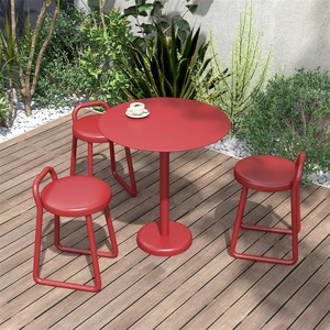 Açık bahçe masa ve sandalye kombinasyonu eğlence demir küçük yuvarlak masa açık demir açık masa ve sandalye - Product Image 5