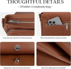 Genuine Leather Crossbody Bags for Women with Built in RFID Wallet <b>Medium</b> Womens Saddle Bag Cross Body <b>Purse</b> - Product Image 4