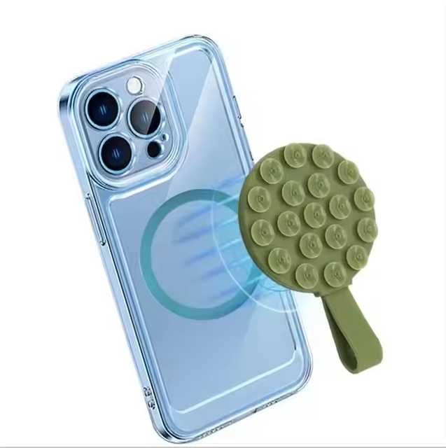 Compatible with IOS Silicone Suction Cup Mobile Phone Case Mount Cellphone Case Stand Magnetic Phone Grip Holder