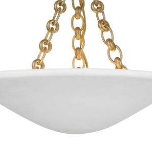 โคมไฟเพดานทองเหลืองสไตล์ฝรั่งเศสวินเทจแบบกึ่งฝัง รุ่น Luxury Bowl สำหรับห้องนอน ห้องนั่งเล่น ห้องรับประทานอาหาร และทางเข้าบ้าน 110V - Product Image 4