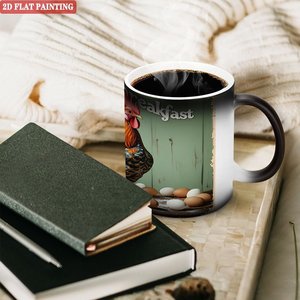 Frosted Black <b>Ceramic</b> <b>Mug</b> 11oz Heat Activated Drinking Cup Office Home Use - Product Image 2