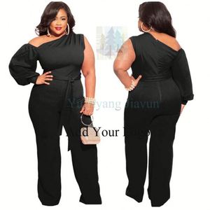 Size Women Jumpsuit <strong>Elegant</strong> for <strong>Wedding</strong> African <strong>Clothes</strong> Spring Wide Leg Playsuit One Sleeve Large Big Ladies Jumpsuit 2024 - Product Image 4