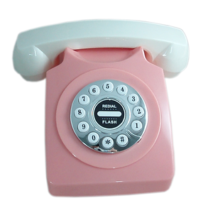 Telefono Fisso Vintage <span class=keywords><strong>Anni</strong></span> '<span class=keywords><strong>60</strong></span> Classico Verde Frutta in Plastica ABS Ecologica con Tasti Grandi e Funzione Flash/Riutilizzo, Ideale per Arredamento Casa e Hotel - Product Image 4