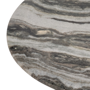 Vassoio Decorativo Rotondo in Marmo, Tavolino da Caffè con Piedistallo in Pietra, Organizzatore per Bagno e Vanità - Product Image 4