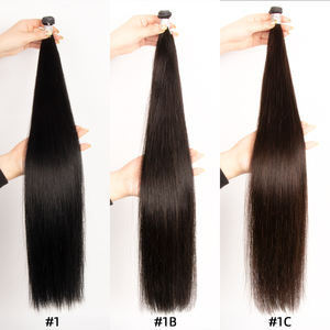 <span class=keywords><strong>Haohao</strong></span> Cheveux Invisible Cousu Trame 20 22 24 26 28 Pouces Double Dessiné Blonde Remy Extension Européenne Genius Trame Extensions de Cheveux - Product Image 3