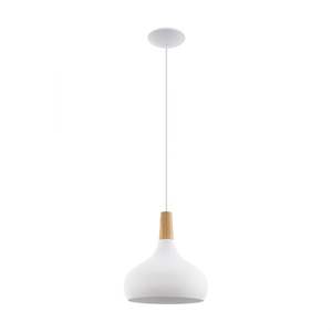 Lampadario SABINAR a 1 luce bianco/marrone 28 cm - 1x60W E27 - Product Image 1